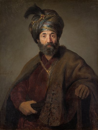 Man in Oriental Costume by Govert Flink or Rembrandt